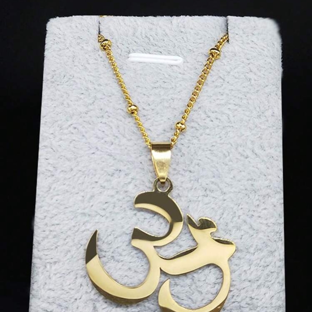 Gold Om Pendant Necklace